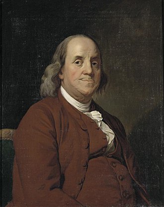 Portrait of Benjamin Franklin (1782), Pennsylvania Academy of the Fine Arts, Philadelphia Franklin by Joseph Wright 1782 obj 612 702 lrg.jpg