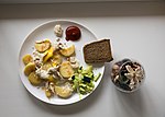 Thumbnail for File:Fried potatoes, Dried flowers, Food collage, Plate with food, Rostov-on-Don, Russia.jpg