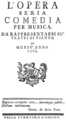 English: Gassmann - L'opera seria - title page of the libretto, Vienna 1769