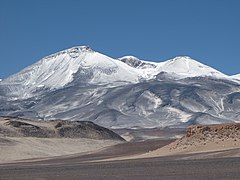 Ojos del Salado, the highest active volcano in the world at 6,893 m (22,615 ft)