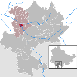 Läget för kommunen Grimmelshausen i Landkreis Hildburghausen