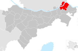 Poloha obce Hainburg an der Donau v okrese Bruck an der Leitha (klikacia mapa)