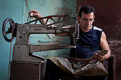 Lazaro Sambrana, shoe, slipper and sneaker repairs. Havana (La Habana), Cuba