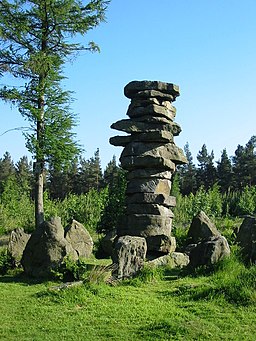 High stone pillar adjacent to the Druid's Temple near Ilton - geograph.org.uk - 184328