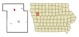 Ida County Iowa Incorporated and Unincorporated areas Holstein Highlighted.svg
