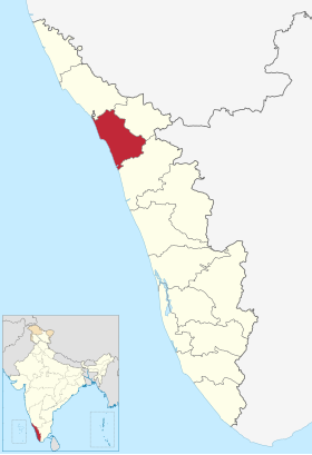 Lage des Bezirks Kozhikode