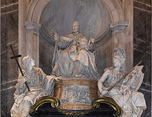 Tomb of Pope Innocent XI, designed by Carlo Maratta, sculpted by Pierre-Etienne Monnot. Innocent XI monument Saint Peter's Basilica Vatican City.jpg