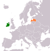 Location map for Ireland and Latvia.