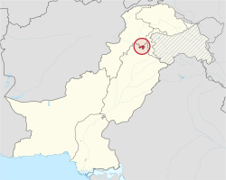 Islamabad Capital Territory in Pakistan (special marker) (claims hatched)