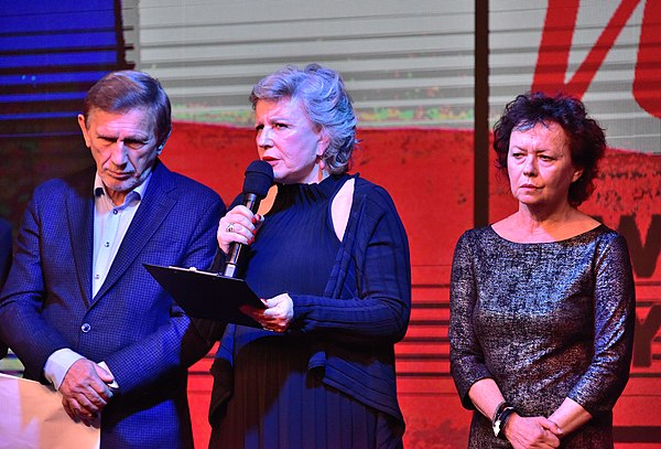 Krystyna Janda (middle), Jan Englert and Joanna Szczepkowska, Warsaw, 2019