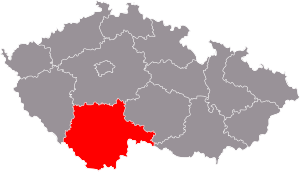 Södra Böhmen på kartan