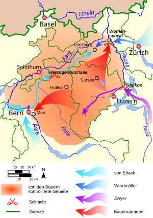 Schweizer Bauernkrieg: Hintergrund, Ursachen des Konflikts, Beginn des Aufstands