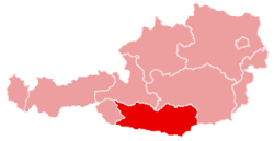 Peta Austria menunjukkan lokasi Karintia