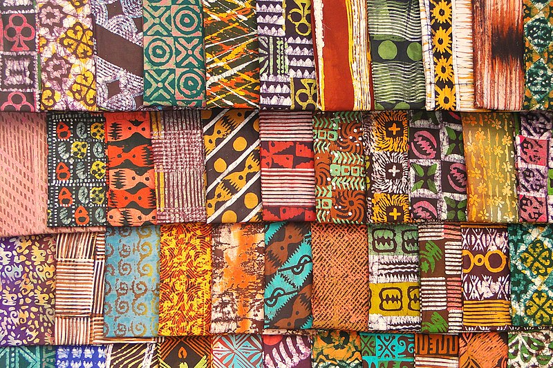 Kente (Batik) Cloth in Market - Kumasi - Ghana