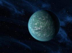 Představa vzhledu exoplanety Kepler-22b