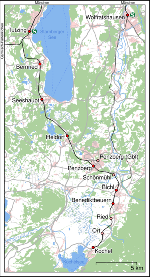 Route of the Kochelseebahn