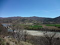 Vue du village neuf construit en même temps que le barrage, prise du belvédère, proche de la station Total, à Saint-Auban