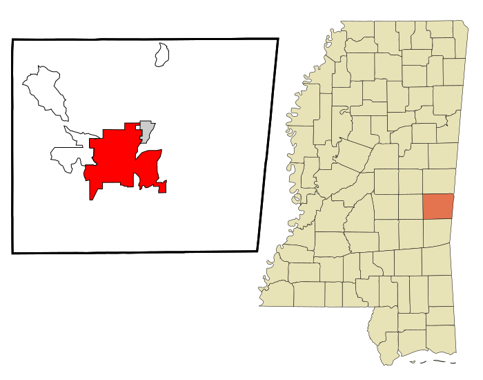 File:Lauderdale County Mississippi Incorporated and Unincorporated areas Meridian Highlighted.svg