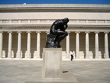 The Thinker by Auguste Rodin (1904), in the inner courtyard of the palace.