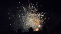 The fireworks display at South Street, during Lewes Bonfire 2013, held in Lewes, East Sussex.