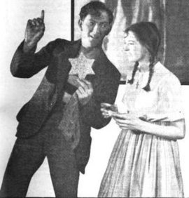 "A star—please, my dear—I must do something good." Liliom (Joseph Schildkraut) offers Louise (Evelyn Chard) the star he stole; 1921 Theatre Guild prod