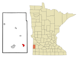 Lincoln County Minnesota Incorporated and Unincorporated areas Tyler Highlighted.svg