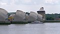 2014-06-01 13:55 A river bus goes through the Thames Barrier.