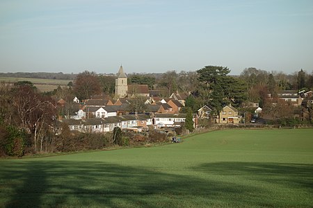 Looking north to Sandridge across the fields