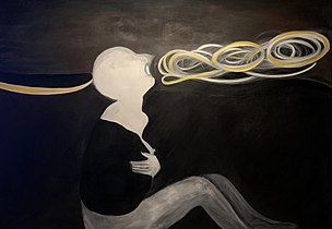 Le souffle, technique mixte sur toile 143x206cm