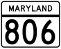Maryland Route 806 Markierung