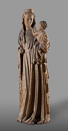 Madona s děckem Strakonická, Anonym - Čechy (kolem 1300-1320), Národní galerie v Praze, inv. č. P 677.jpg