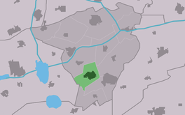 Lokaasje De Harkema (grien) yn 'e gemeente Achtkarspelen