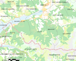 Mapa obce Crots