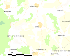 Mapa obce Verpel