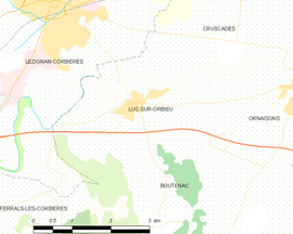 Mapa obce Luc-sur-Orbieu