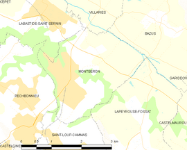 Mapa obce Montberon