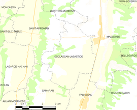 Mapa obce Esclassan-Labastide