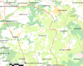 Mapa obce Donnezac