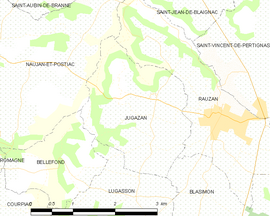 Mapa obce Jugazan