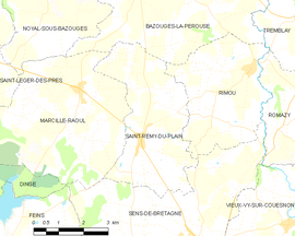 Mapa obce Saint-Rémy-du-Plain