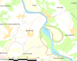 Mapa obce Brangues