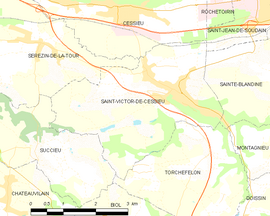 Mapa obce Saint-Victor-de-Cessieu