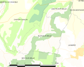 Mapa obce Blois-sur-Seille