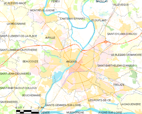 Poziția localității Angers
