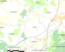 Mapa obce Huillé