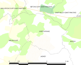 Mapa obce Girefontaine