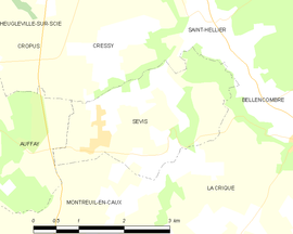 Mapa obce Sévis