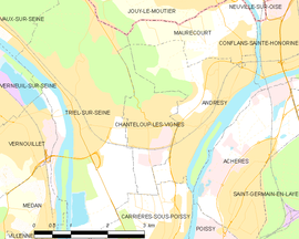 Mapa obce Chanteloup-les-Vignes