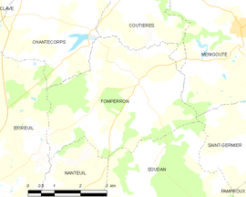 Mapa obce Fomperron