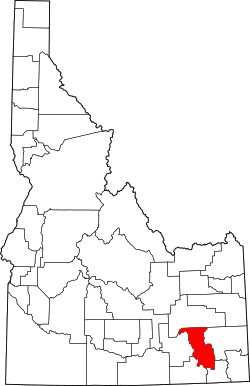 map of Idaho highlighting Bannock County